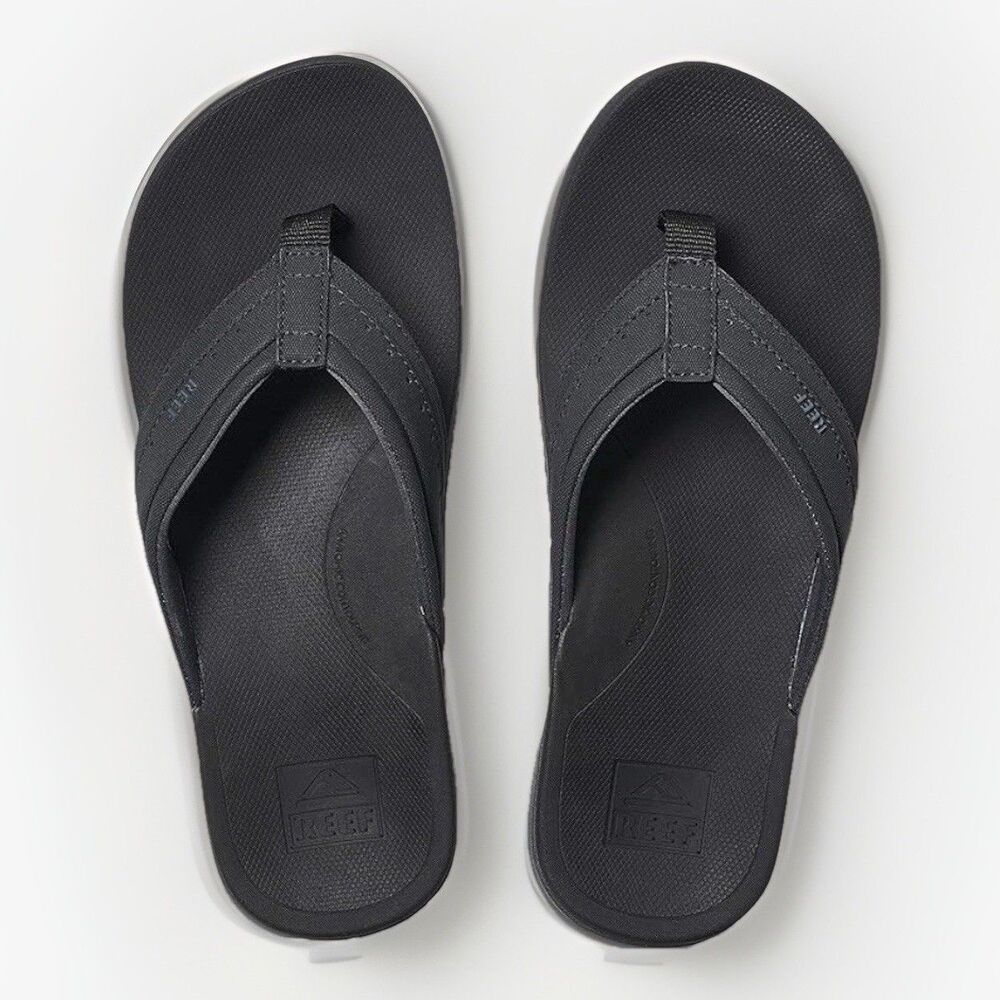 Reef Ortho Spring Flip Flops Women 7.5 Men 6 Black Arch Comfort Support Sandals